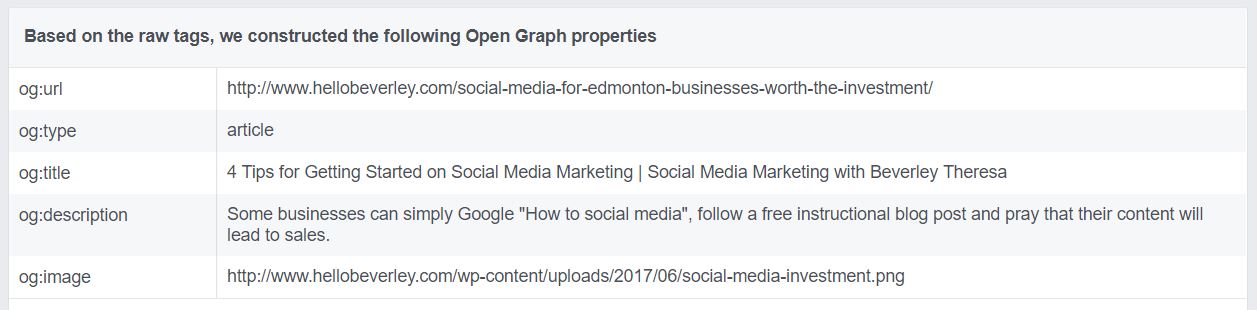 facebook open graph information